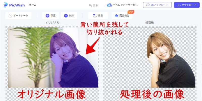 「PicWish」の使い方5